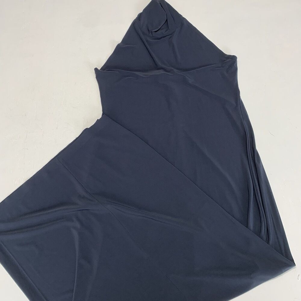 Norma Kamali Women’s Halterneck Maxi Dress Size L (40) Super Soft Deep Blue - Picture 7 of 12